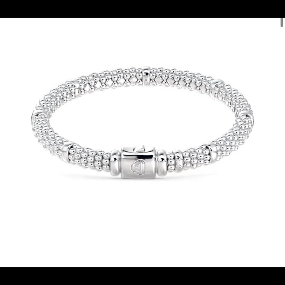 Lagos Silver Station Caviar Bracelet 6.5”